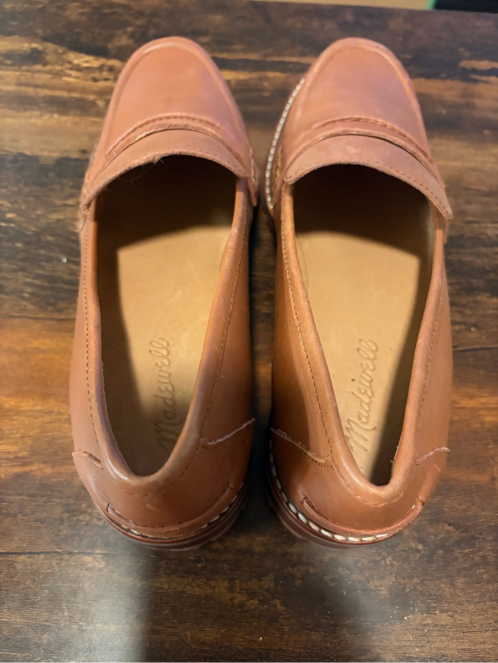 NWOT Madewell Corinne Lugsole Penny Loafers Dried Maple Leather 8.5 - Picture 7 of 8